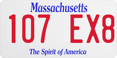 MA license plate 107EX8