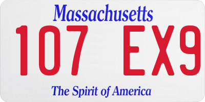 MA license plate 107EX9