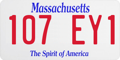 MA license plate 107EY1
