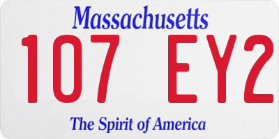 MA license plate 107EY2