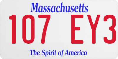 MA license plate 107EY3