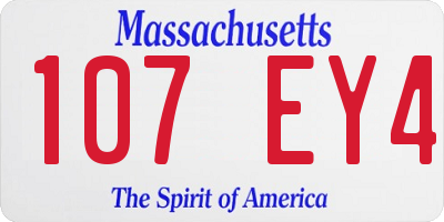MA license plate 107EY4