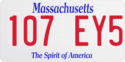 MA license plate 107EY5