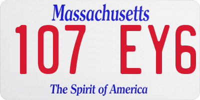 MA license plate 107EY6