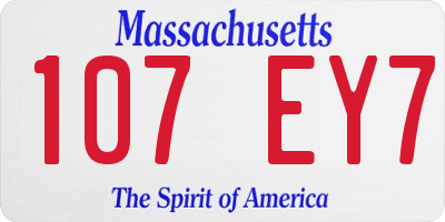 MA license plate 107EY7