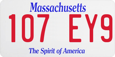 MA license plate 107EY9