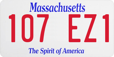 MA license plate 107EZ1