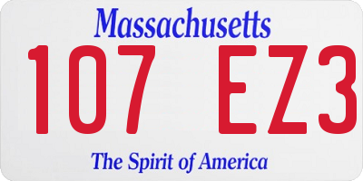 MA license plate 107EZ3