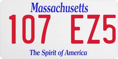 MA license plate 107EZ5