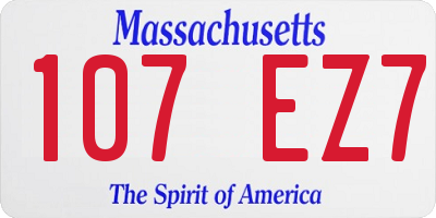 MA license plate 107EZ7