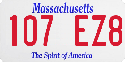 MA license plate 107EZ8