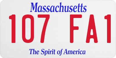 MA license plate 107FA1