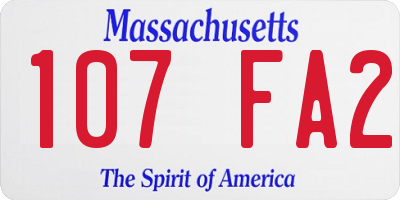 MA license plate 107FA2