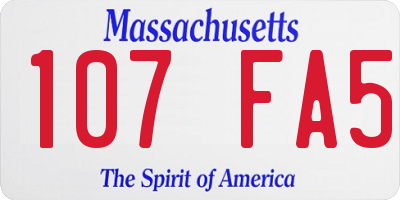 MA license plate 107FA5