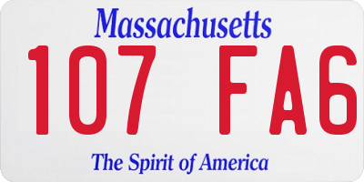 MA license plate 107FA6