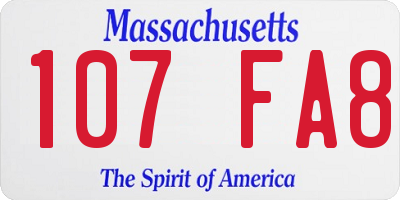MA license plate 107FA8