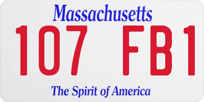 MA license plate 107FB1