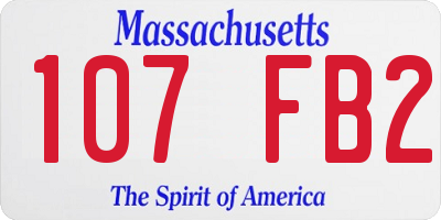 MA license plate 107FB2