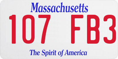 MA license plate 107FB3