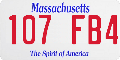 MA license plate 107FB4