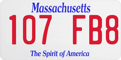 MA license plate 107FB8