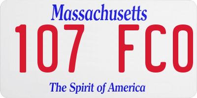 MA license plate 107FC0