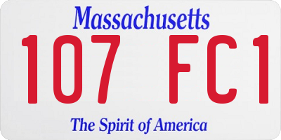 MA license plate 107FC1