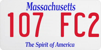MA license plate 107FC2