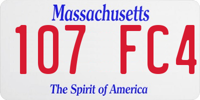 MA license plate 107FC4
