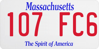 MA license plate 107FC6