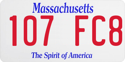 MA license plate 107FC8
