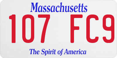 MA license plate 107FC9