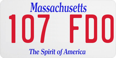 MA license plate 107FD0