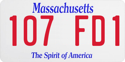 MA license plate 107FD1