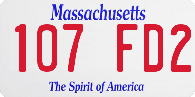 MA license plate 107FD2