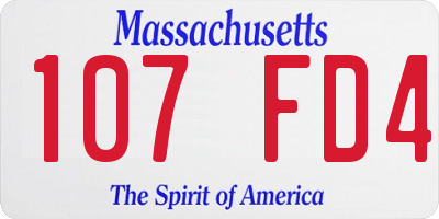 MA license plate 107FD4
