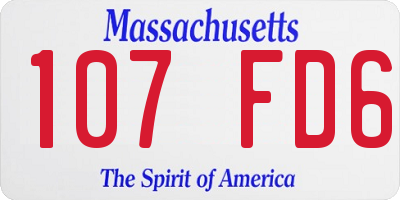 MA license plate 107FD6