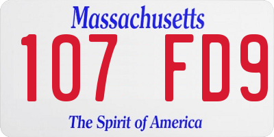 MA license plate 107FD9