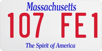 MA license plate 107FE1
