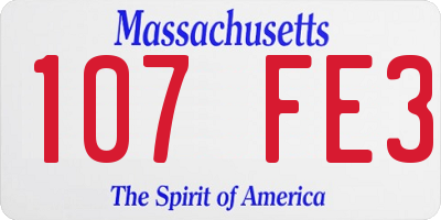 MA license plate 107FE3
