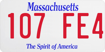 MA license plate 107FE4