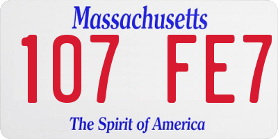MA license plate 107FE7