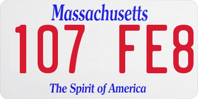 MA license plate 107FE8