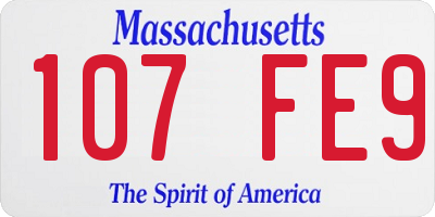MA license plate 107FE9