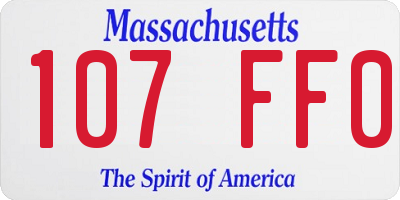 MA license plate 107FF0