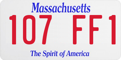 MA license plate 107FF1