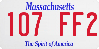 MA license plate 107FF2