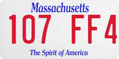 MA license plate 107FF4