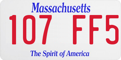 MA license plate 107FF5