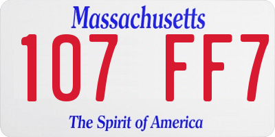 MA license plate 107FF7